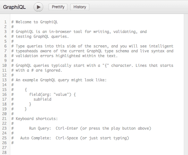 Example of GraphiQL