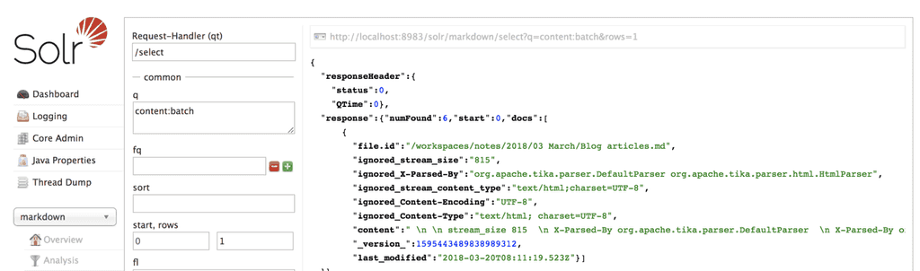 Solr query showing documents